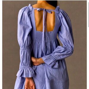 NWT Pilcro Anthropologie Long-Sleeve Babydoll Mini Dress sizeM